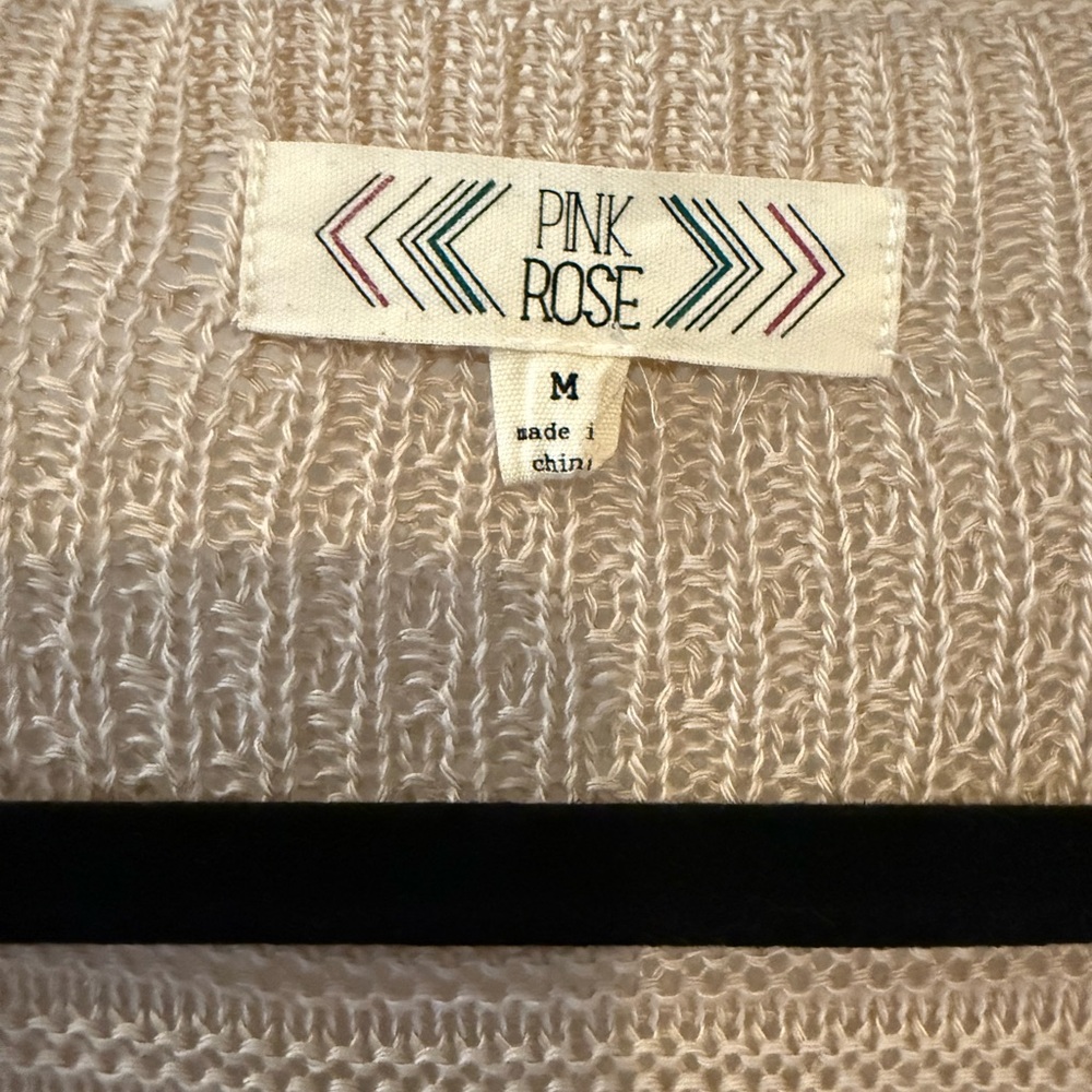 Pink Rose Women's Cream Sweater